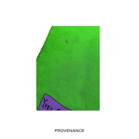 🔴 Yves Saint Laurent YSL Silk Scarf - Green/Blue 75cm - Picture 6 of 6